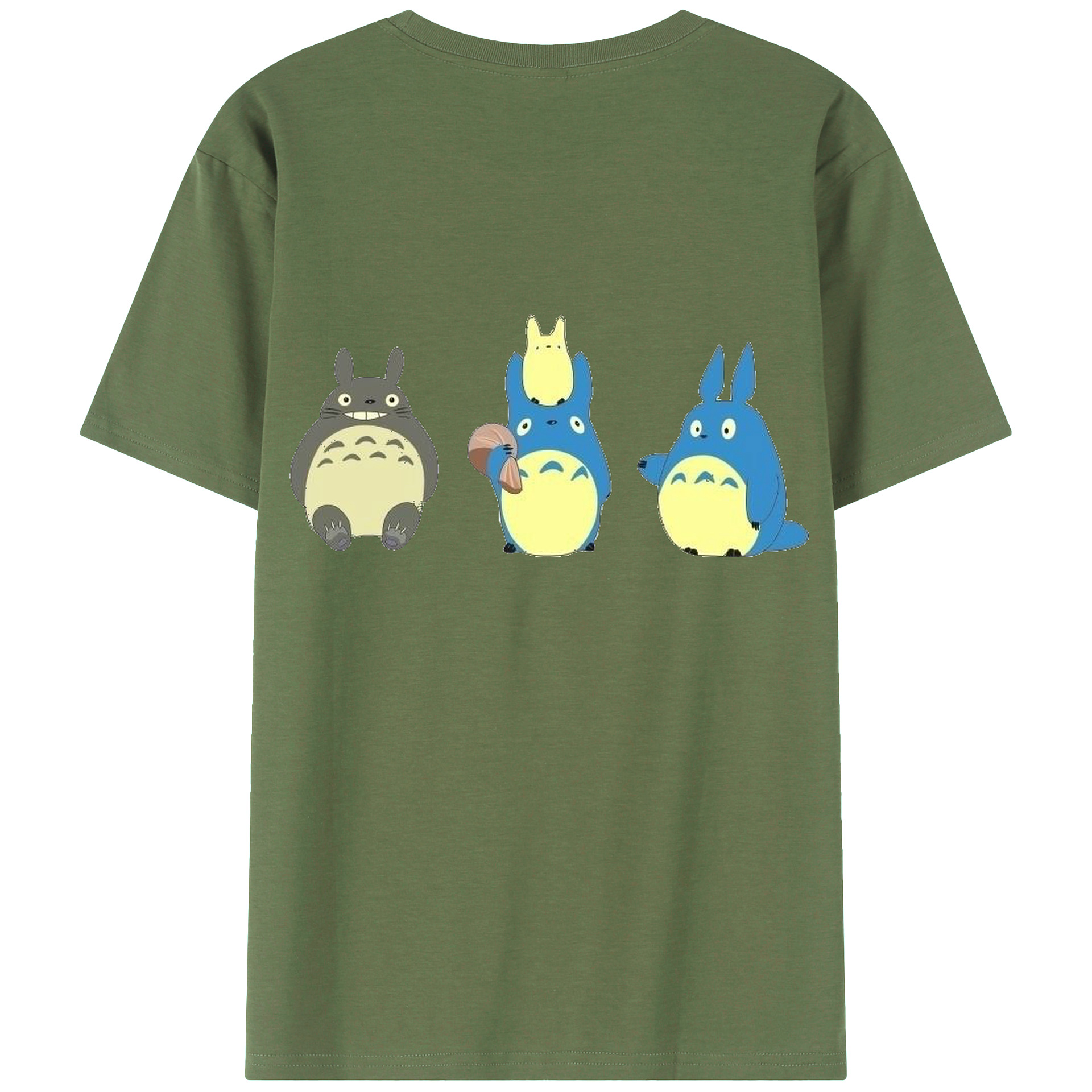（画像用） となりのトトロ 草壁メイ 草壁サツキ My Neighbor Totoro Satsuki Kusakabe Mei Kusakabe 綿100％ メンズ半袖Tシャツ（バックプリント） 通気性